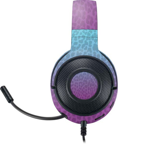 Cheetah Print Purple and Blue Razer Kraken X Skin